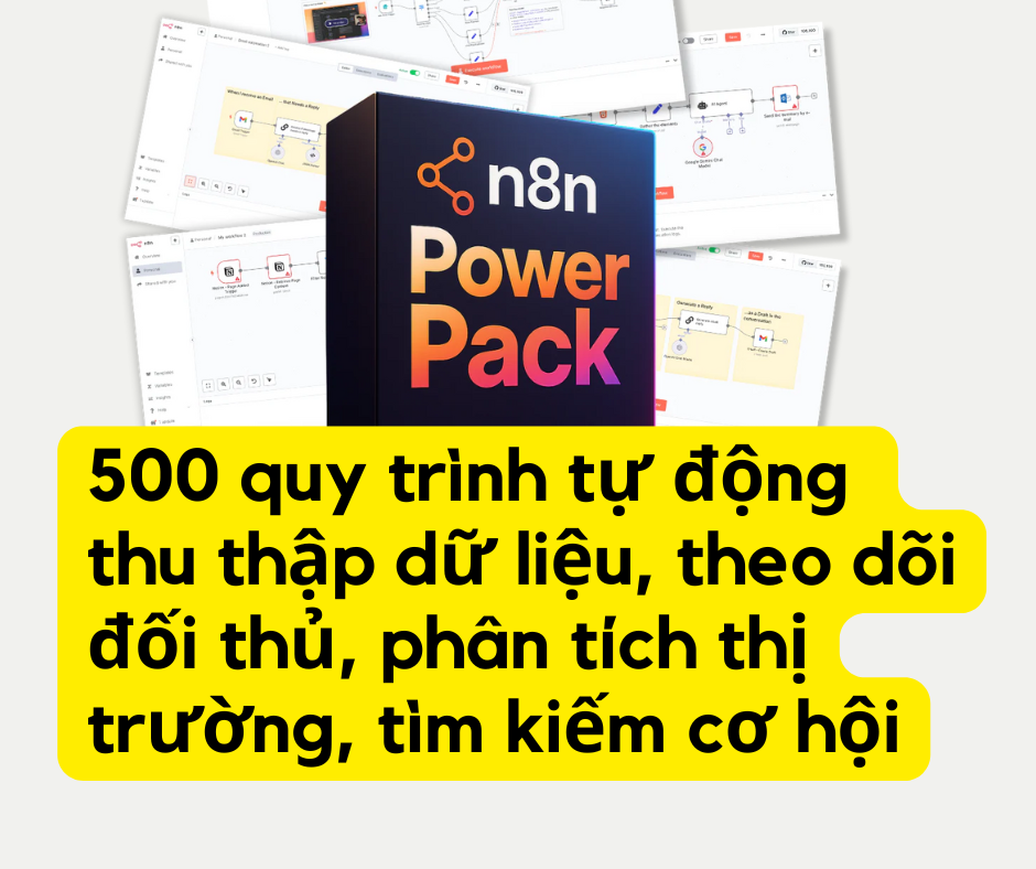 500 quy trình tự động thu thập dữ liệu, theo dõi đối thủ, phân tích thị trường, tìm kiếm cơ hội